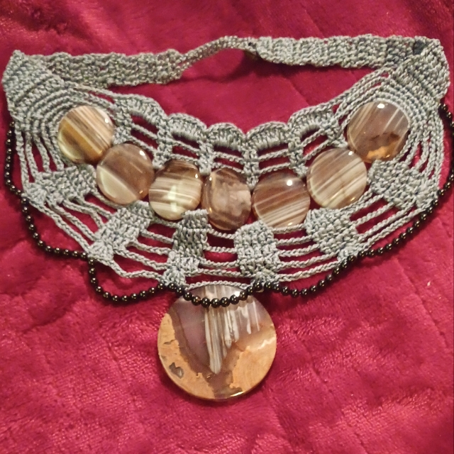 Stunning Jasper Macrame Chocker Necklace 24$